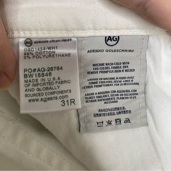 Adriano Goldschmied White The Prima Mid Rise Cigarette Jeans  31R - Picture 7 of 11